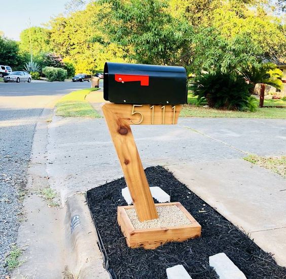 mide century mailbox post
