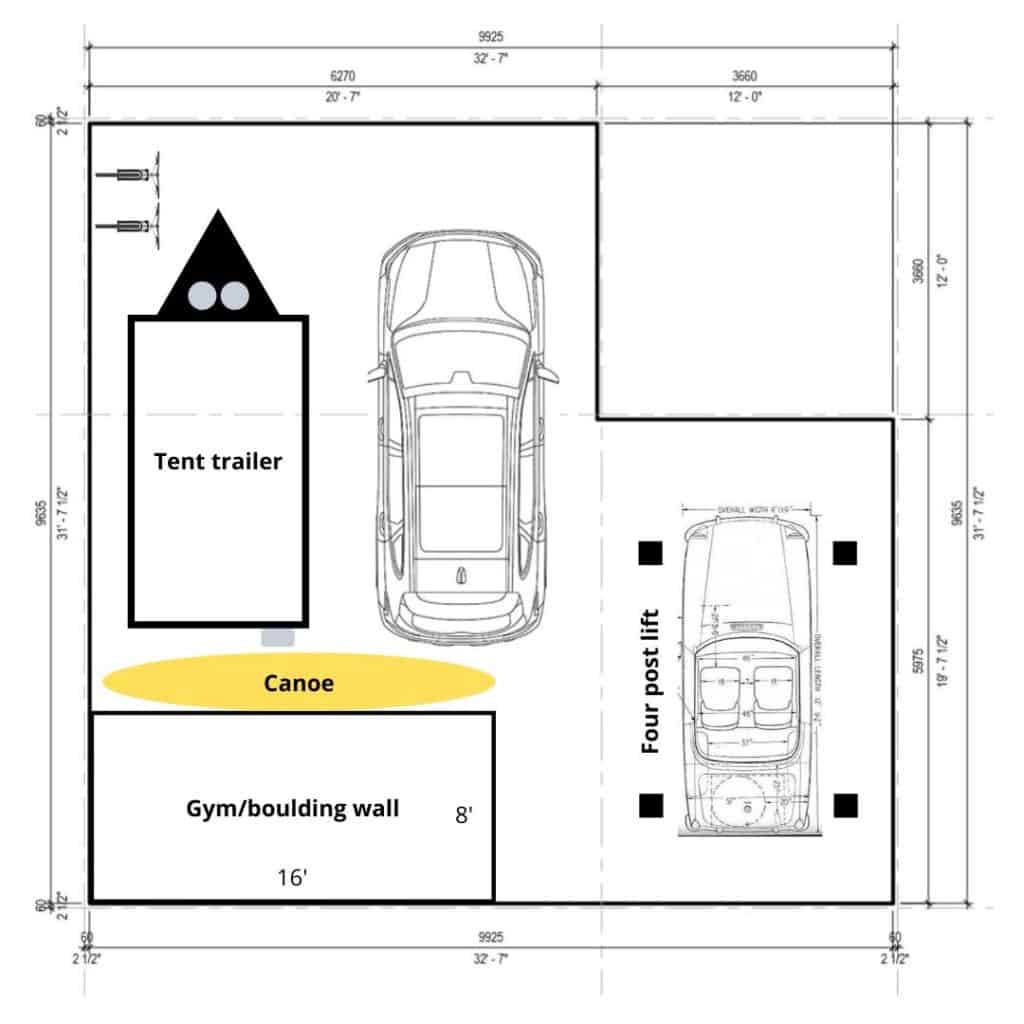 detached garage layout